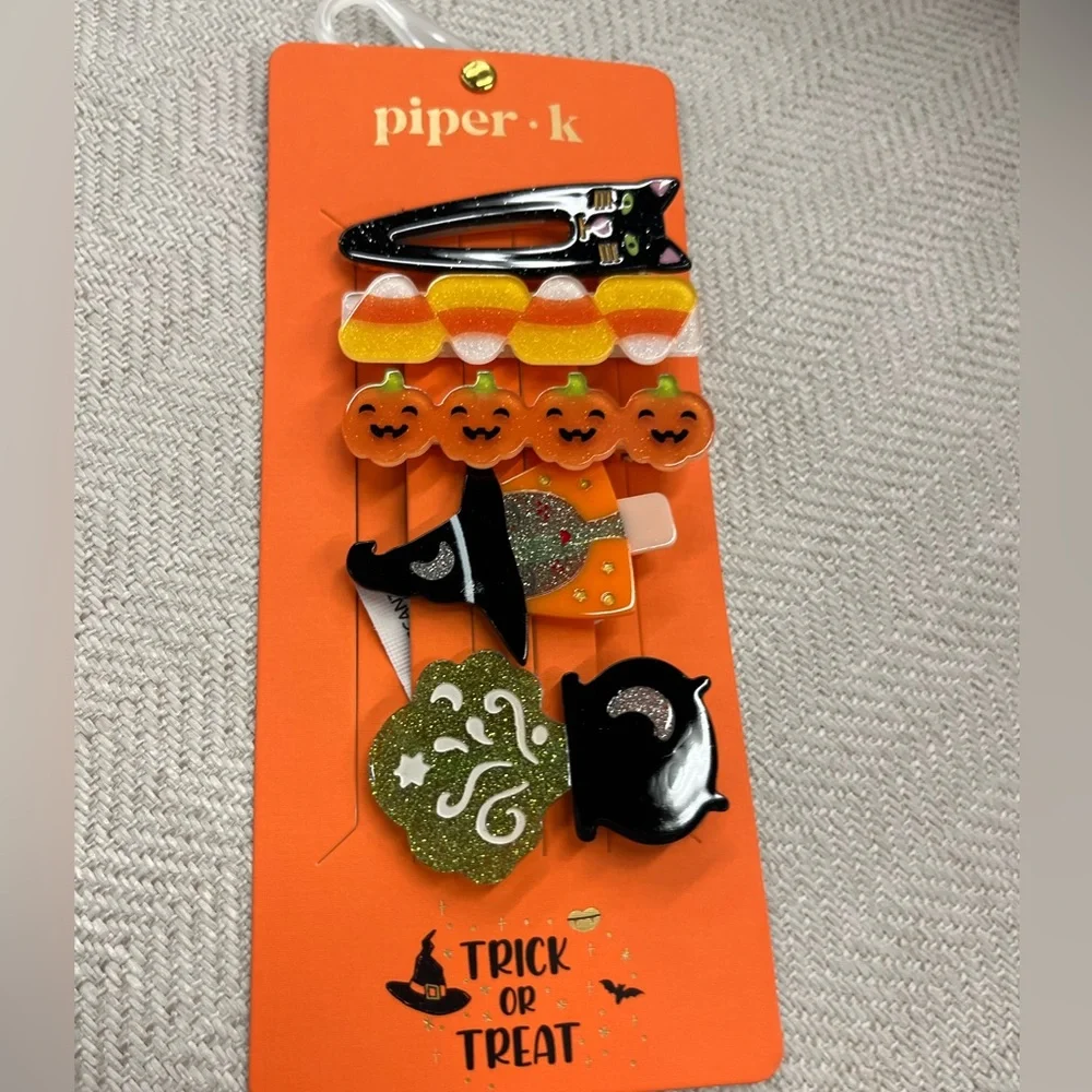 NWT 🧙🎃🐈‍⬛ Piper K Adorable Halloween Hair Claw Clips Set of 5